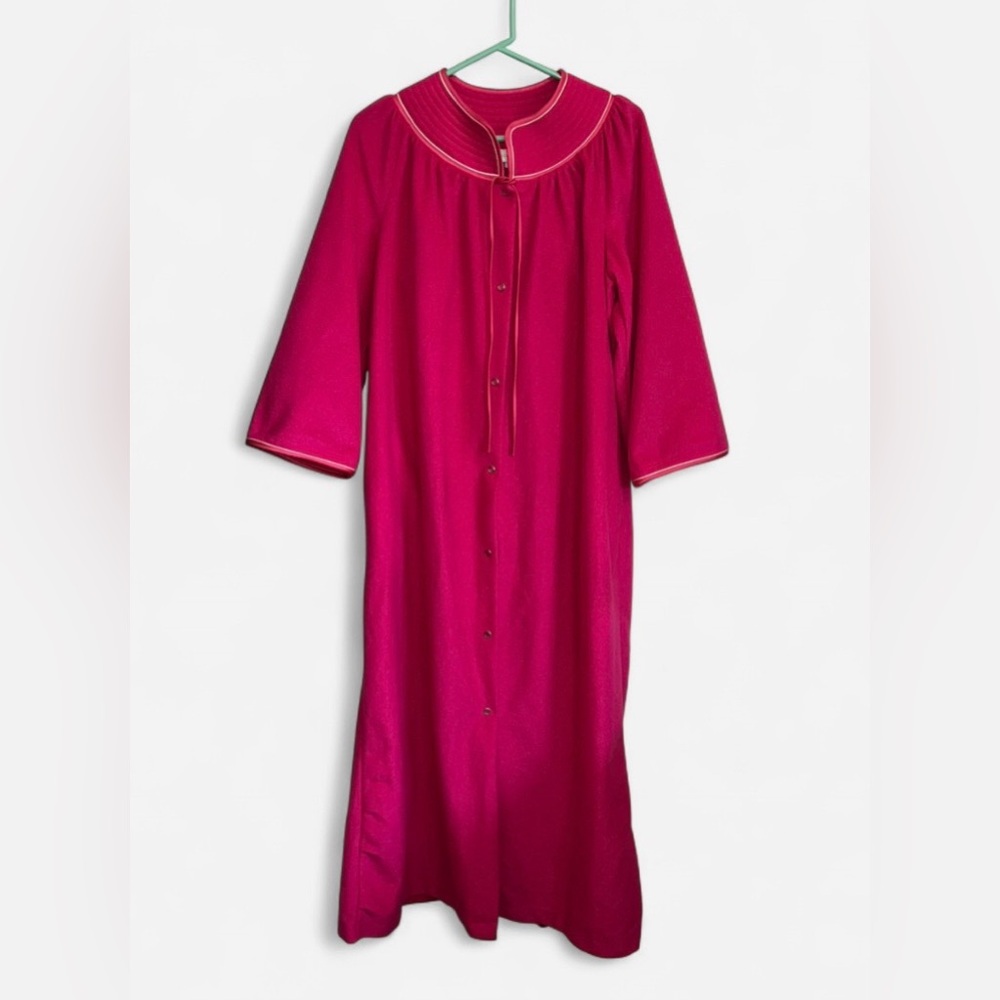 VTG 70s Evelyn Pearson Housecoat Robe Pink Size L